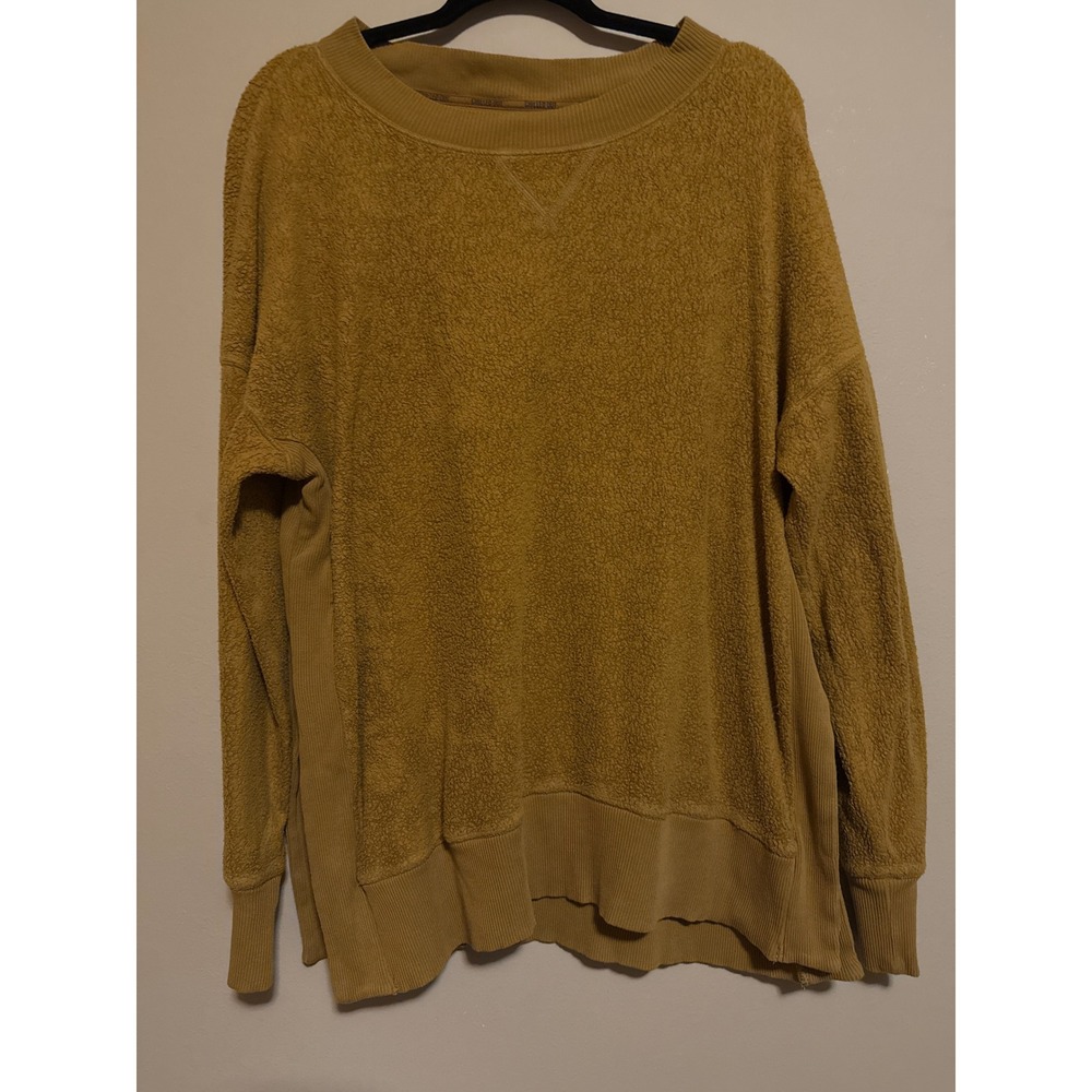 Aerie Chilled Out Oversized Sherpa Crewneck Brown L Cozy Gorpcore minimalist